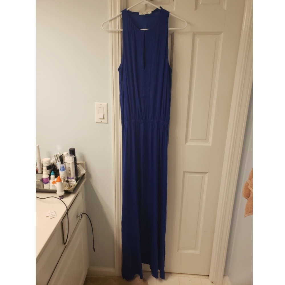 A.L.C  Sapphire Blue Maxi Dress w/Keyhole at Chest